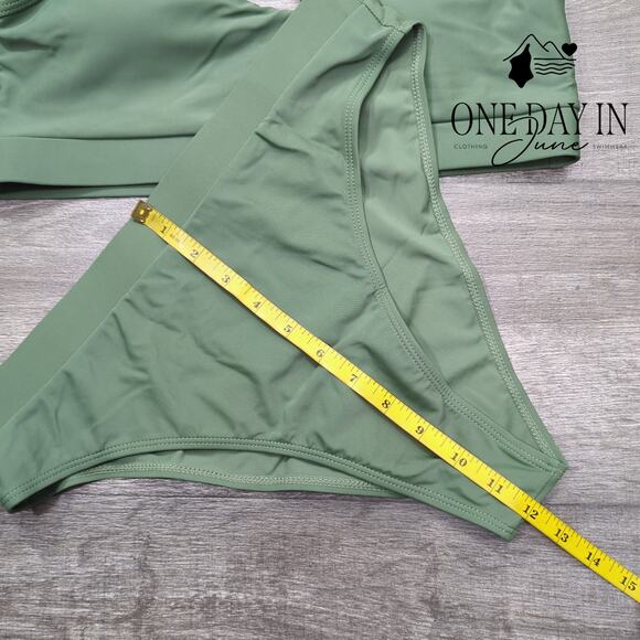 Pink Queen One Shoulder Crop Bikini Swimsuit Size L - Picture 3 of 4